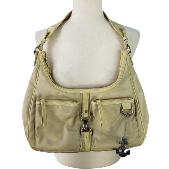 Tommy Hilfiger Tan Canvas Shoulder Bag Purse - Picture 1 of 5